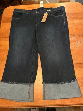 Denim Wide Leg Crop Jeans